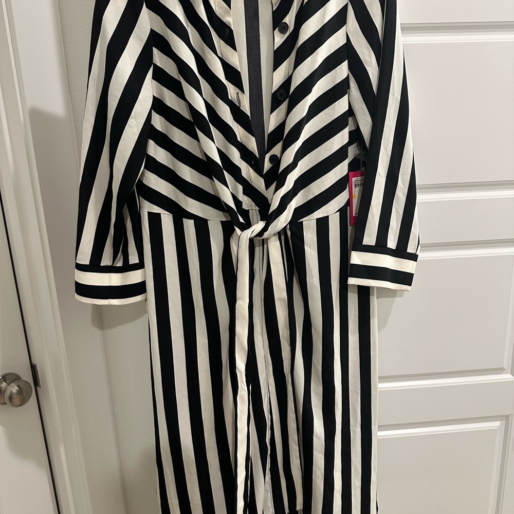 Vince Camuto Monochrome Striped Jumpsuit